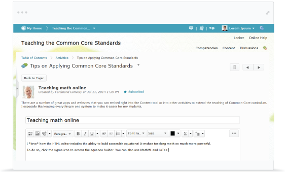 Screenshot of the Brightspace giving faculty and administrators the ability to assess and guide learner performance.