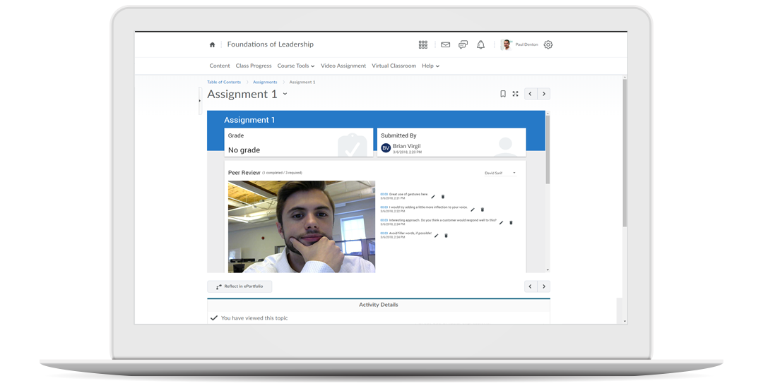 Core Engagement Social Assessment screenshot in laptop