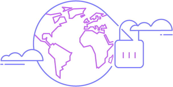 Cartoon image of secure globe